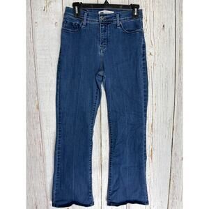 Levis 512 Bootcut Jeans Women Size 8 Petite Dark Blue Perfectly Slimming Denim